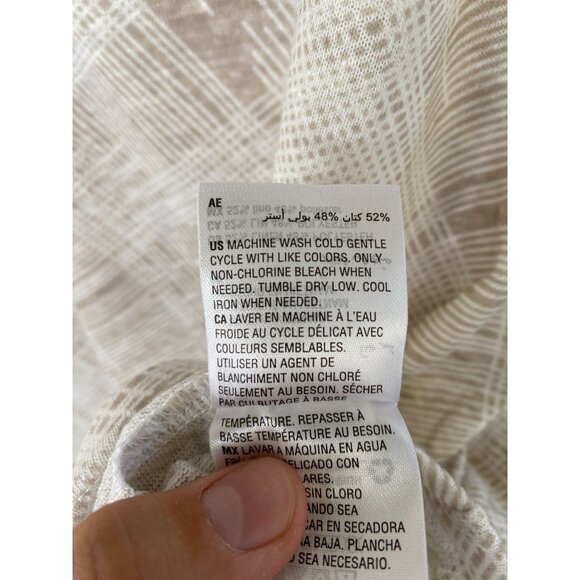 Alfani Mens Linen Stretch Polo Shirt Fresh Cement Design XL Comfortable NEW - Picture 6 of 8